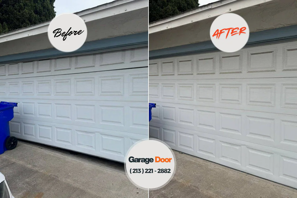 Before and after: garage door spring repair Haskins, OH